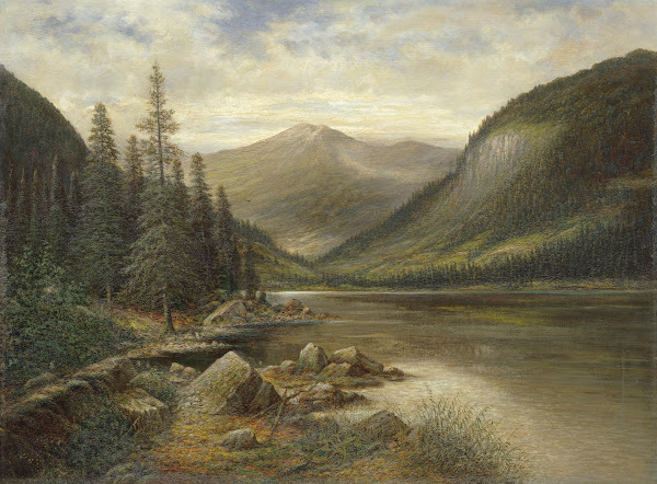 Erlaufsee mit kahlem Gipfel im Hintergrund 1900