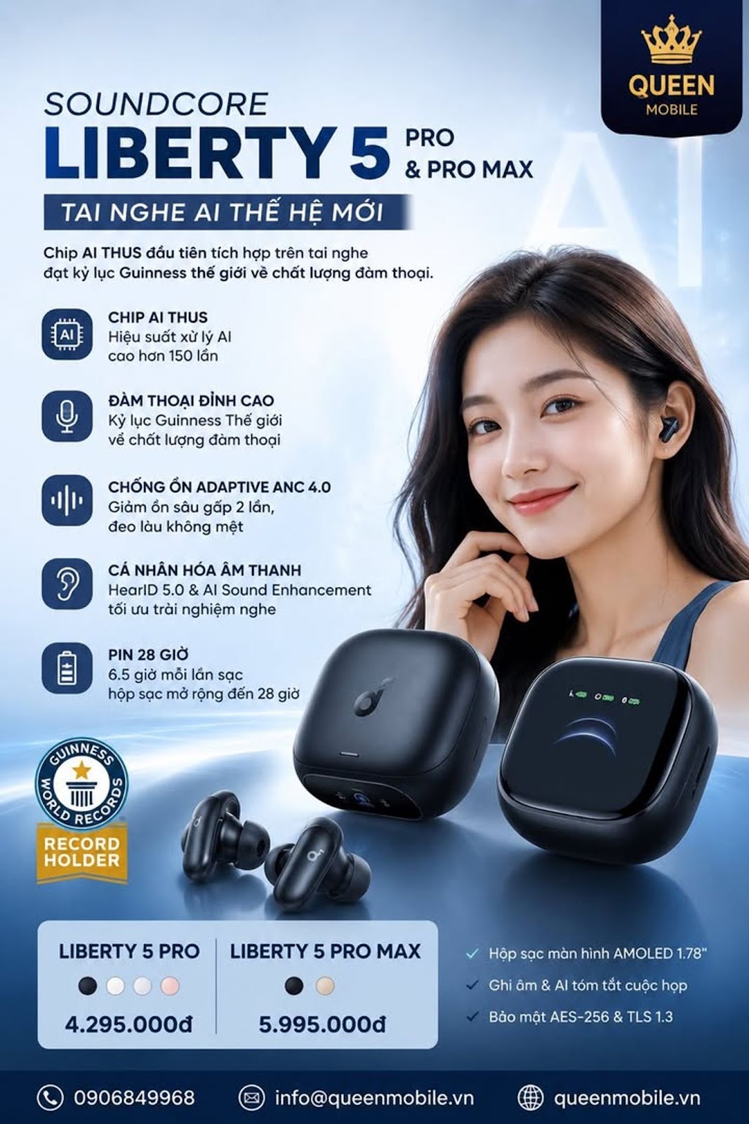 Anker ra mắt Liberty 5 Pro và Liberty 5 Pro Max với chip AI riêng, lập kỷ lục Guinness về chất lượng đàm thoại