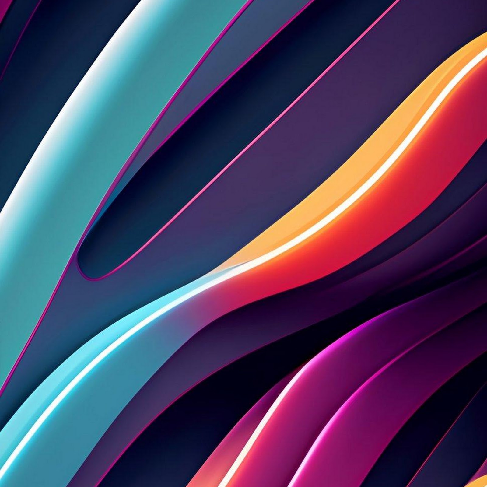 Download Abstract Colorful Glowing Waves iPhone