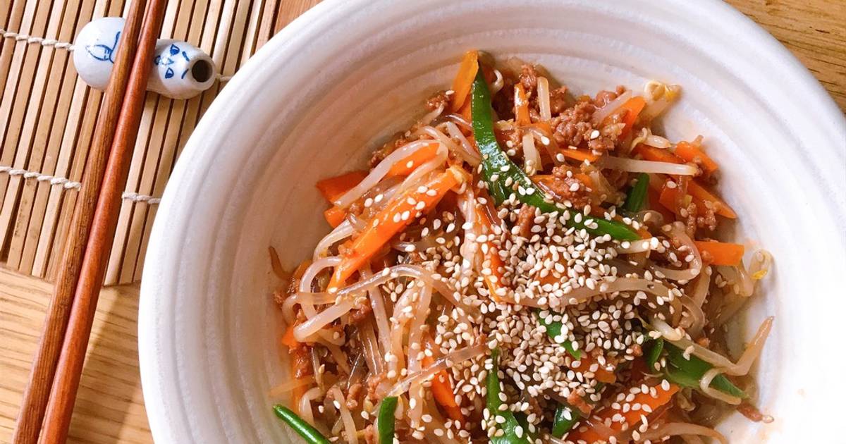 Japchae - Miến Trộn Hàn Quốc (Nouilles Mixtes Coréennes)