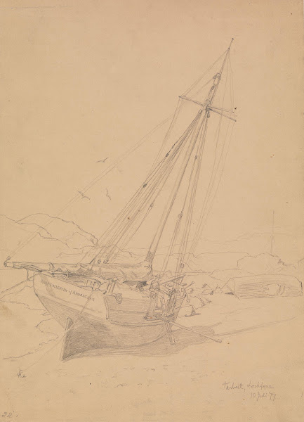 Sailing Ship on the Shore Tarbert Loch Fyne 1877