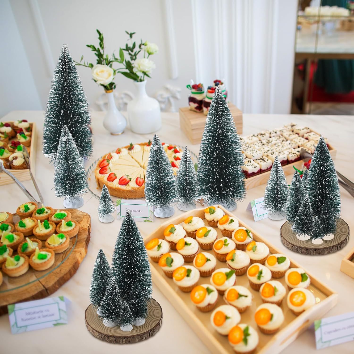 Mini Christmas tree with snow effect for table decoration