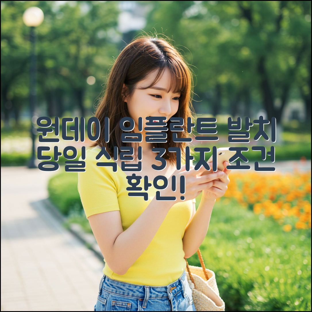 원데이 임플란트 가격, 발치 당일 식립 3가지 조건