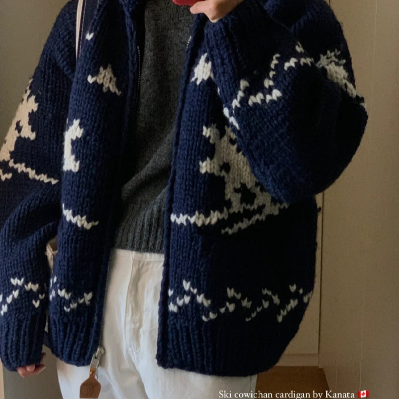 Damen Strickpullover im koreanischen Stil mit Rentier-Motiv