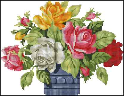 CMP 171101 Vase With Brightly Coloured Rose