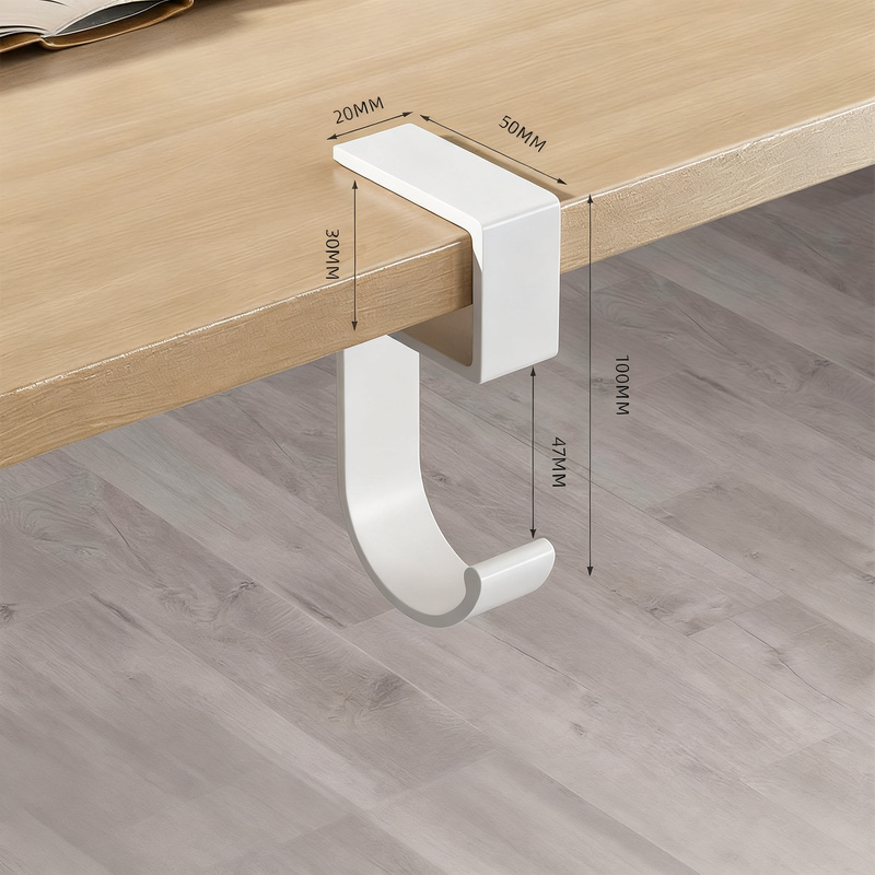 Desk hook made of space aluminum, self-adhesive