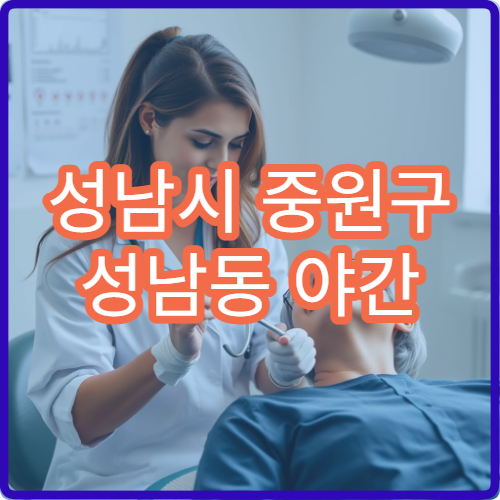 성남시 중원구 성남동 야간 치과 진료 가능한 병원 야간 치과 진료 안내