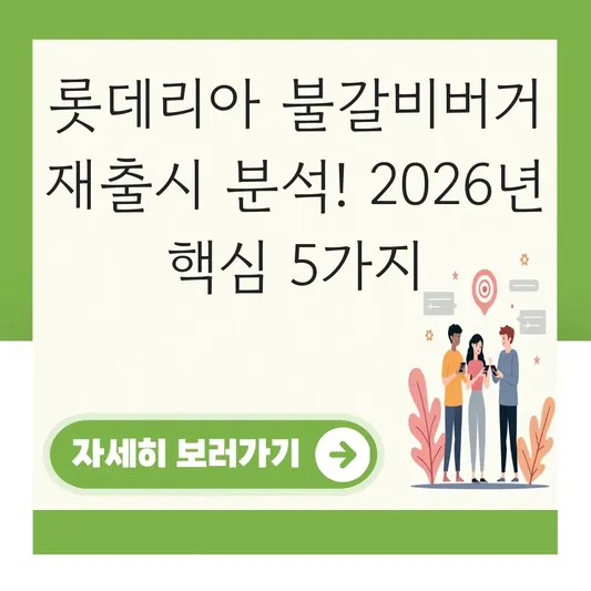 롯데리아 불갈비버거 재출시 가능성 분석