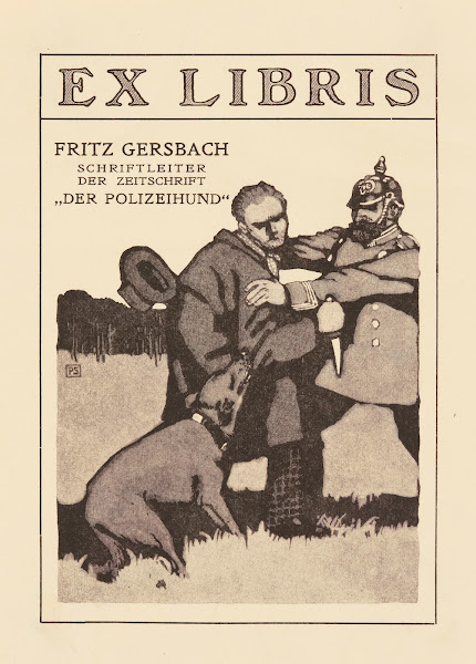 Bookplate of Fritz Gersbach Schriftleiter der Zeitschrift Der Polizeihund 1910