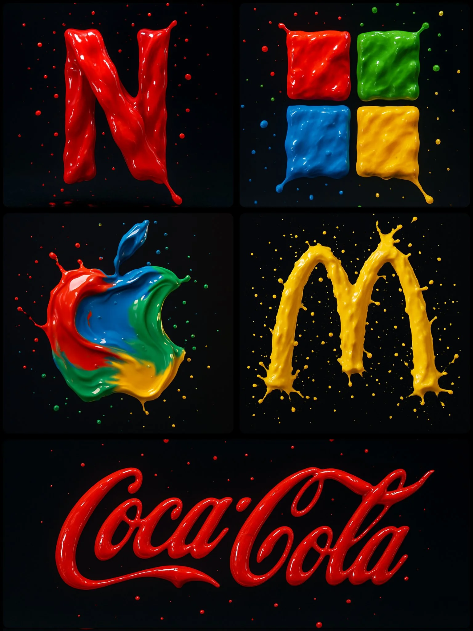 Logotipo de marca con salpicaduras de pintura vibrantes
