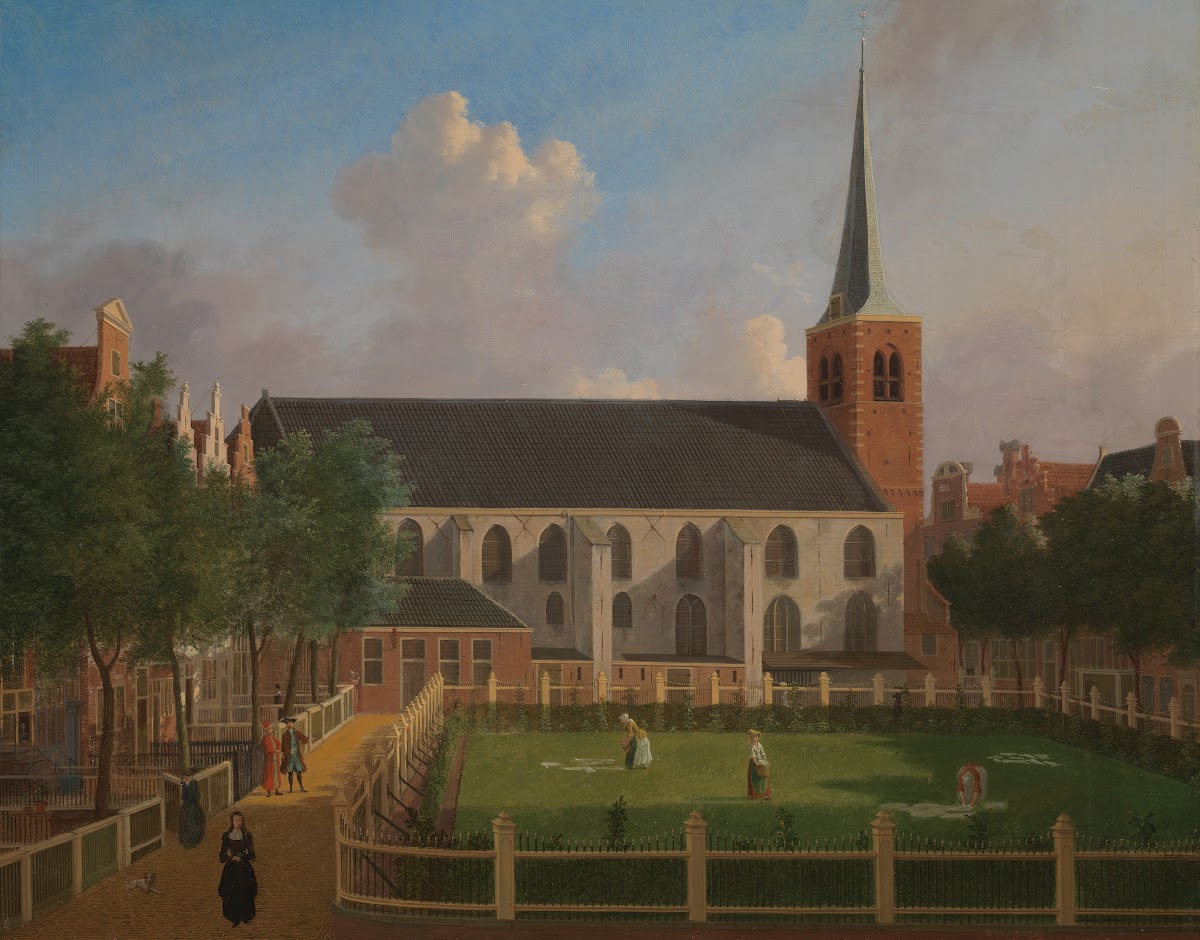Het Begijnhof met de Engelse Kerk 1754