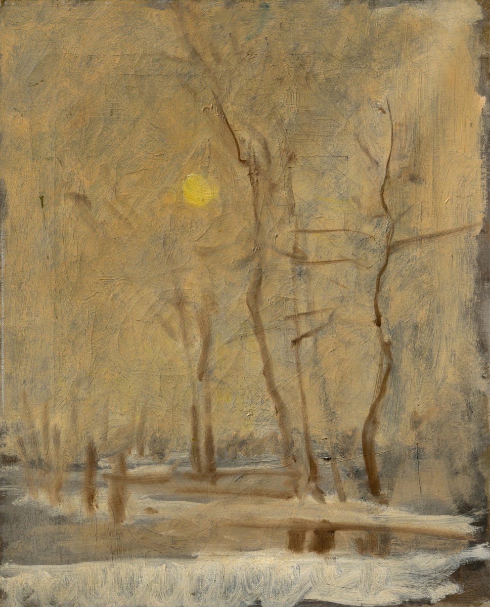 Winter Sun in a Landscape with a Brook Motif from Strážky 19001910