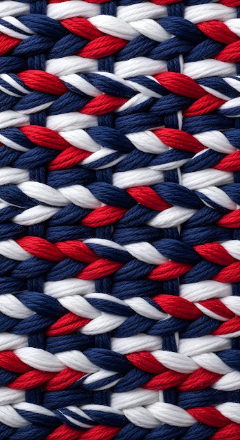 Woven Red White and Blue Braided Rope Texture - Free mobile Wallpaper