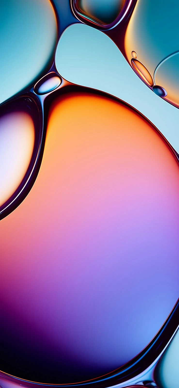 Vibrant Gradient Liquid Membranes - Macro Fluid Photography 5K iPhone Wallpaper (3411x7390)