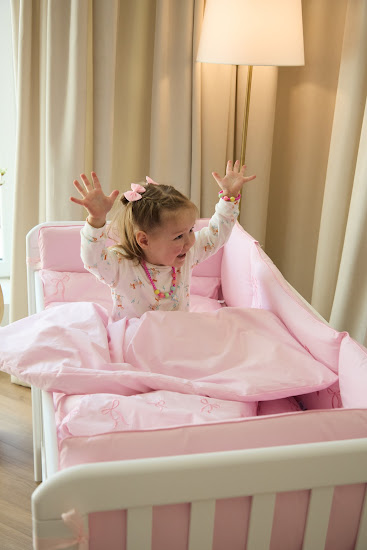 Bedding set for a baby crib 6 el Twins Belle pink