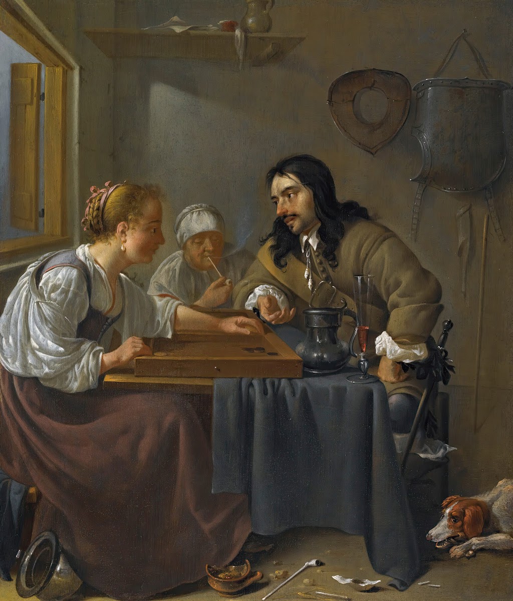 A Couple Playing Backgammon