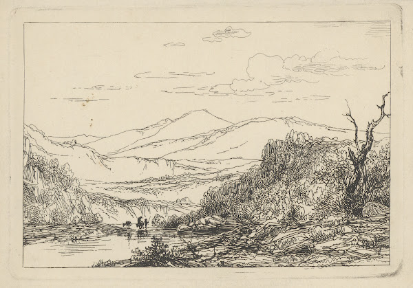 Berglandschap met doorwaadbare plaats 1818 1866