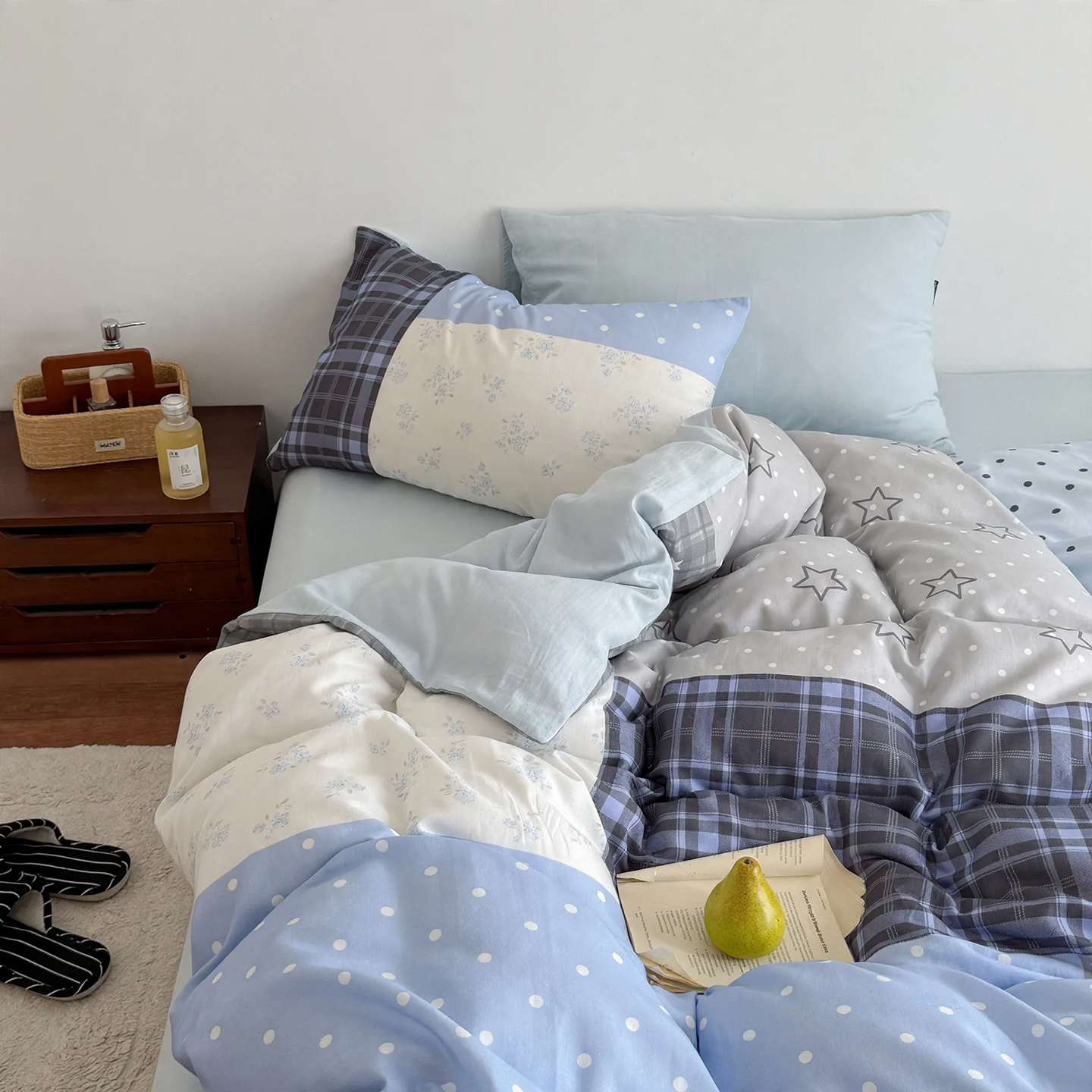 Cotton Bedding Set, Double Layered, 3-4 Piece