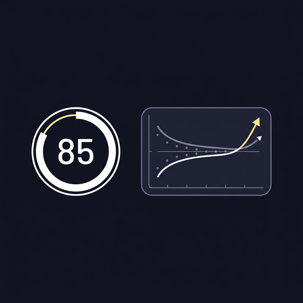 Minimalist 2D vector close up of a match clock at 85 minutes beside a compressing probability graph highlighting leverage near end of play How Live Odds React to Game Momentum