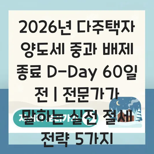 다주택자 양도세 중과 배제 기간 및 절세 전략 완벽 분석 대표 이미지