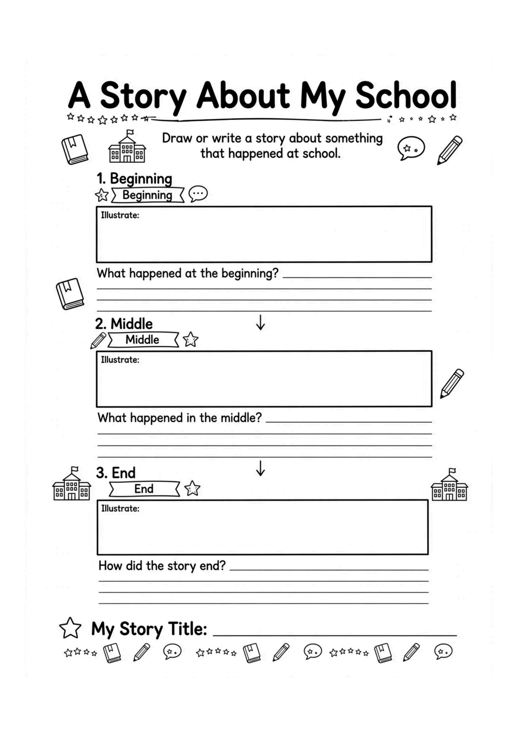 A Story About My School Worksheet