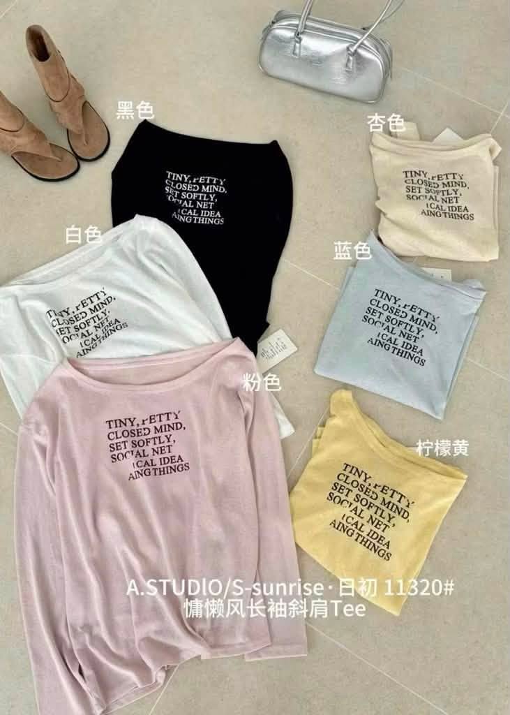 Áo thun lệch vai in chữ Tiny Petty XONXEN SHOP 11320 – Image 6