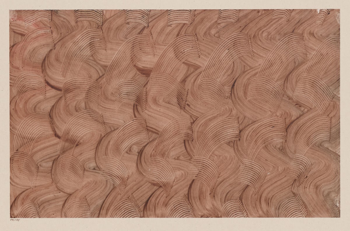 Kleisterpapier mit Verdrängungsdekor Erste Versuche 1900