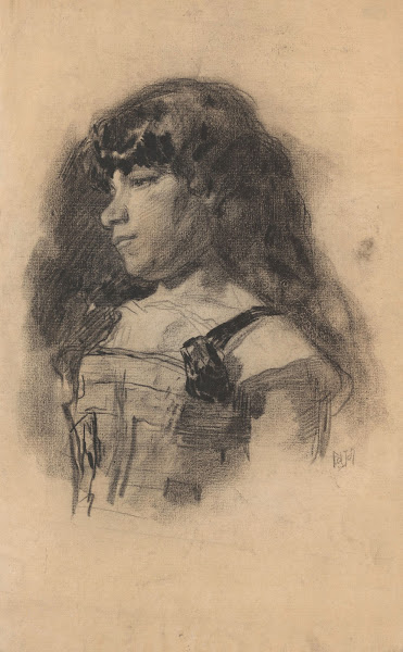 Portretstudie van een jonge vrouw 19th century