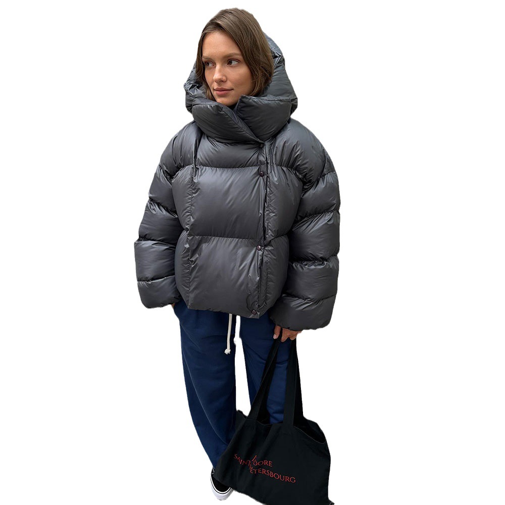 Short Women's Puffer Jacket with Hood