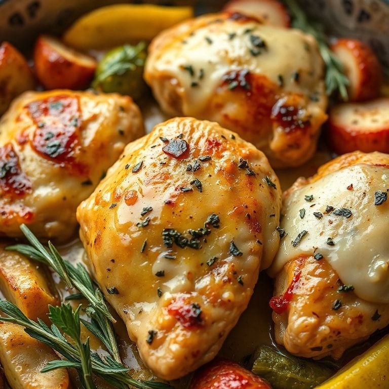 Creamy Baked Dijon Chicken Thighs with Roasted Veggies: Easy 40‑Minute Dinner