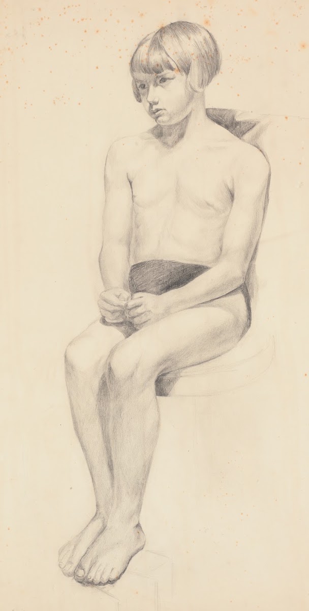 Study from life Girl seated in bathing suit circa 1926 1939