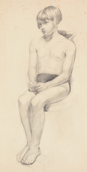 Study from life Girl seated in bathing suit circa 1926 1939