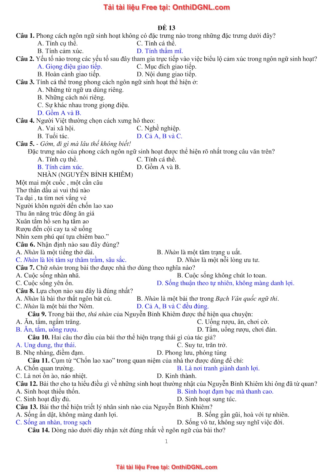 39 Đề ôn HSA - ĐỊnh tính