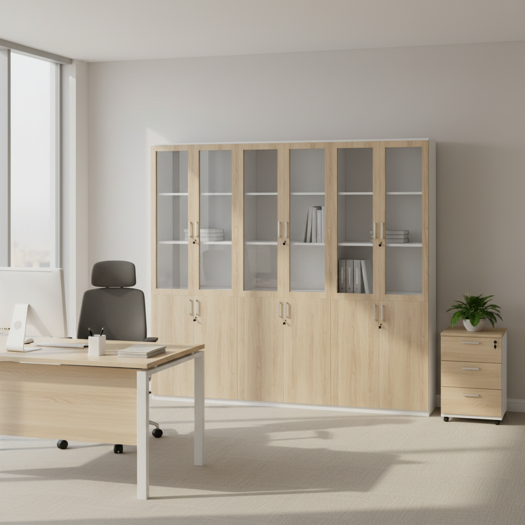RADAR Color Full Height Twelve-Door Glass Cabinet