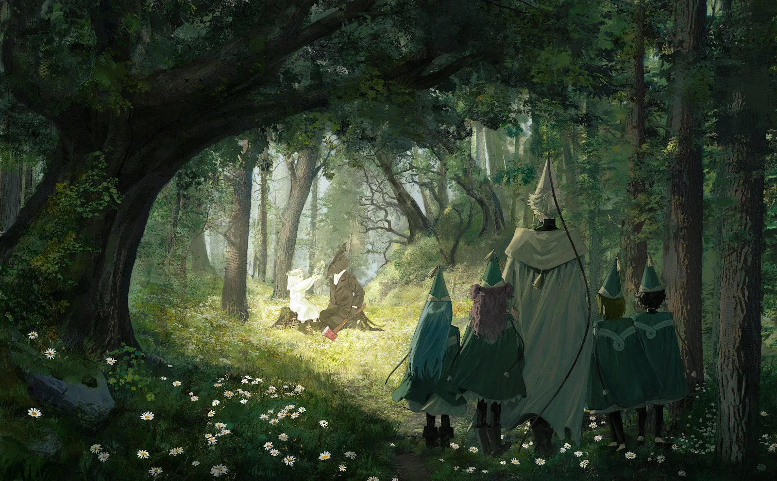 Witch Hat Atelier Forest Walk - Fantasy Digital Art 4K Wallpaper (4096x2540)