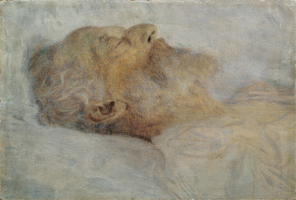 Alter Mann auf dem Totenbett 1899 1900