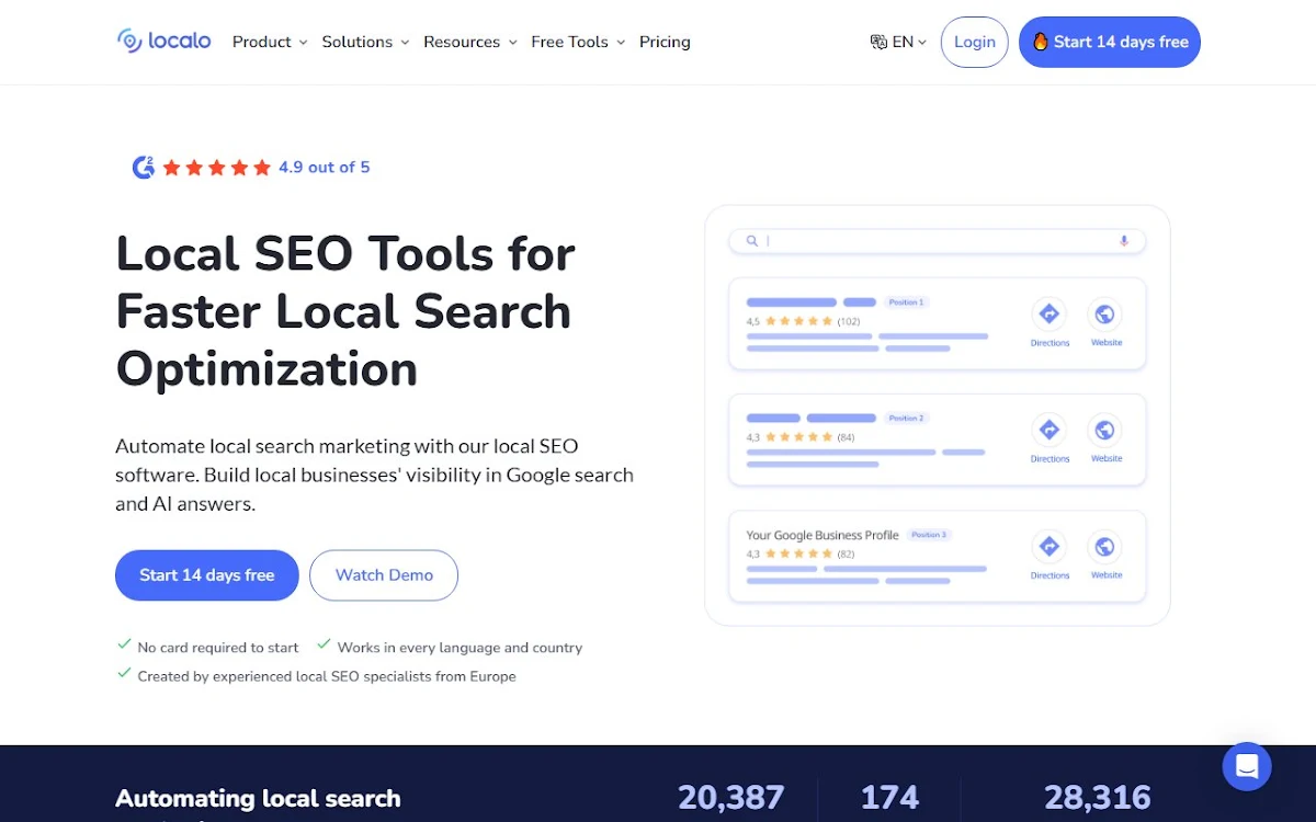 Captura de Localo Sites