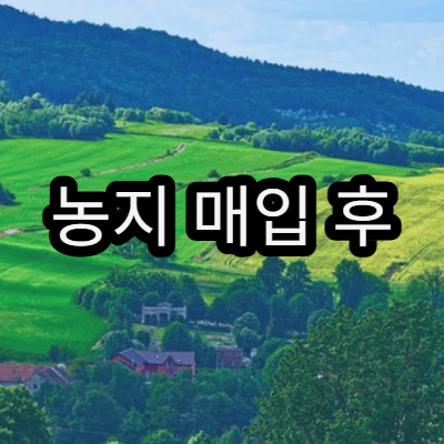 농지 매입 후 전용 승인