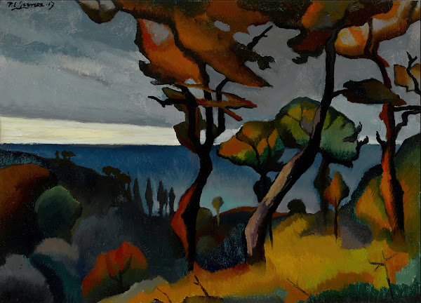 Paysage Arbres rouges 1917