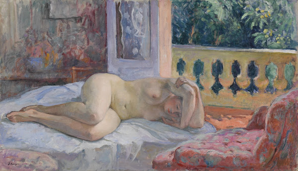 Nu couché devant la fenêtre ouverte 1926