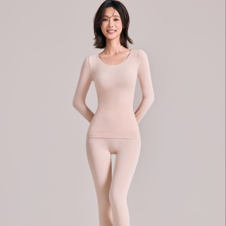 Women’s thermal underwear set, seamless, striped
