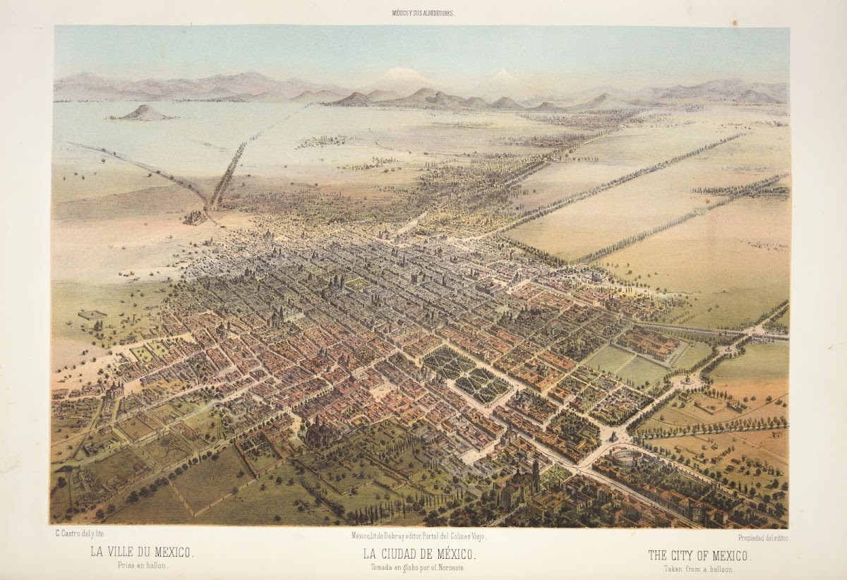 The City of Mexico taken from a balloon 1869