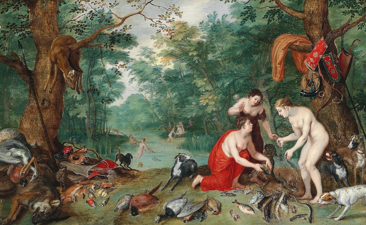 Diana and her nymphs fishing 1620s
