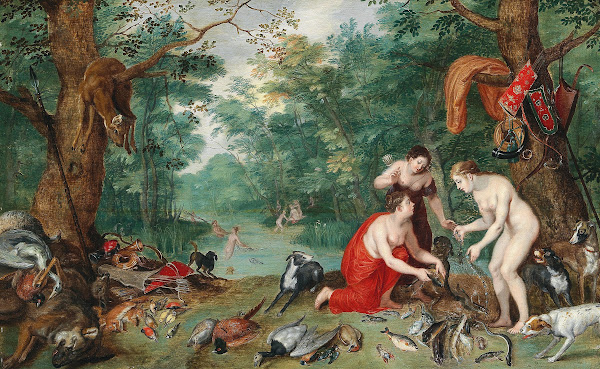 Diana and her nymphs fishing 1620s