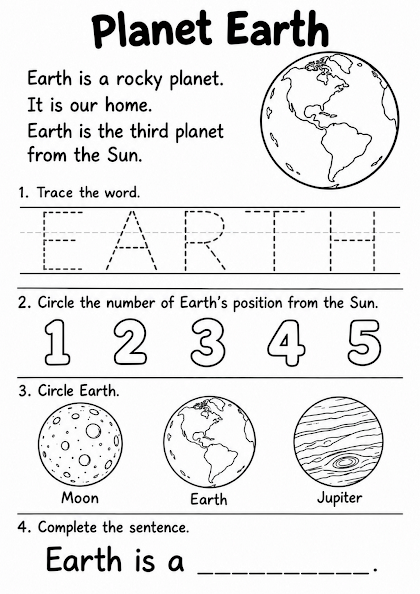 Planet Earth Worksheet