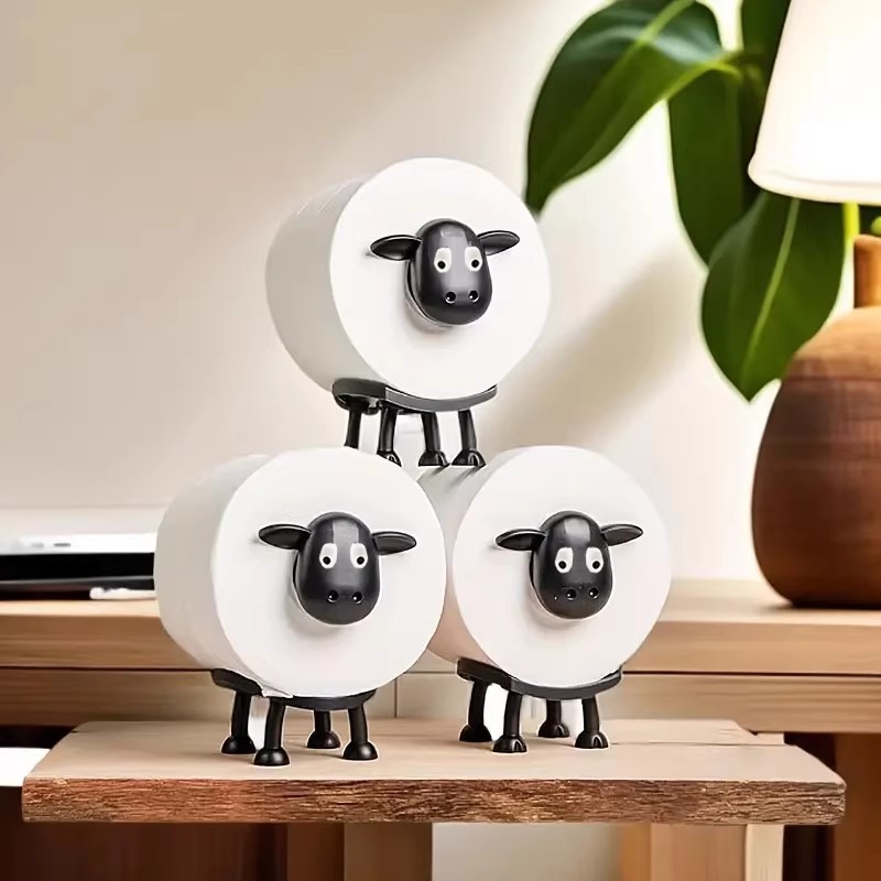 Klopapierhalter aus Kunstharz, Schaf-Design