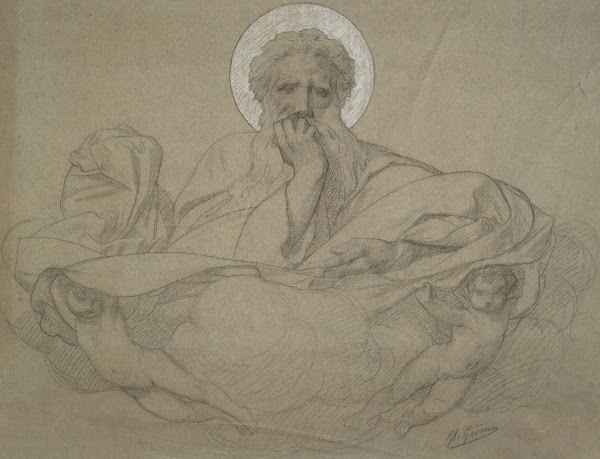 God the Father Supported by Angels study for the ceiling panel decorating the ra