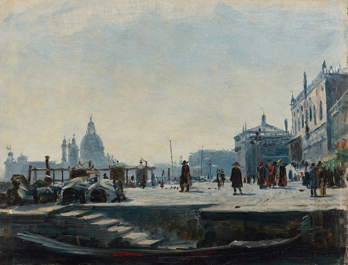 View Of The Riva Degli Schiavoni Venice Looking West Towards The Palazzo Ducale