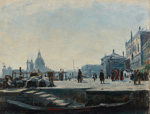 View Of The Riva Degli Schiavoni Venice Looking West Towards The Palazzo Ducale