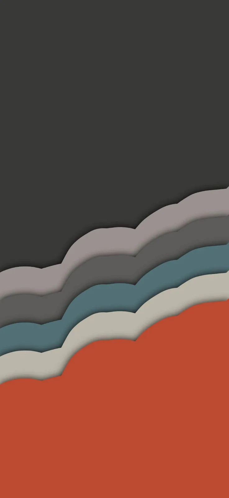 Abstract Minimalist Layered Wave Wallpaper - Vector Illustration iPhone Wallpaper (995x2160)